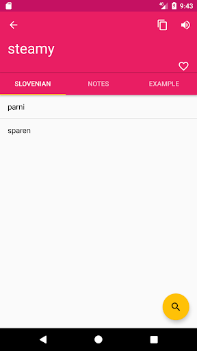 Slovenian English Dictionary Screen 2