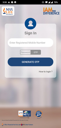 Android application MAX LIFE IATD - Advisor App screenshort