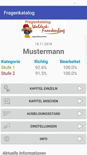 Android application Fragenkatalog JF Waldeck-Frank screenshort