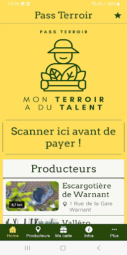 Android application PASS TERROIR screenshort
