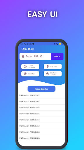 Android application Easy Train - PNR , Live Status screenshort