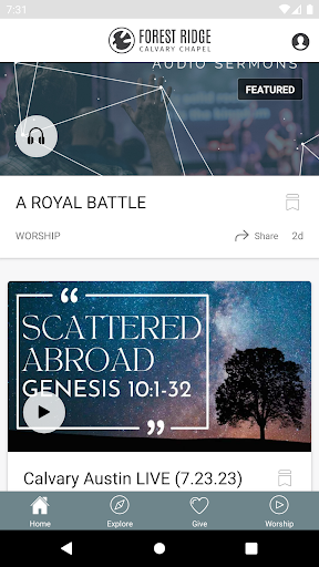 Android application Forest Ridge Calvary Chapel screenshort