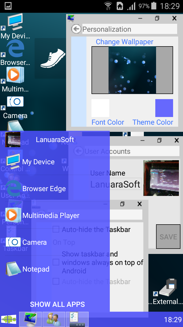 Android application Windroid Launcher (Free) screenshort