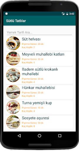 İnternetsiz Sütlü Tatlı Tarifl Screenshot 1 - AppWisp.com