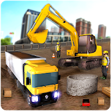 Construction Crane Excavator - Road Builder Sim 17 icon