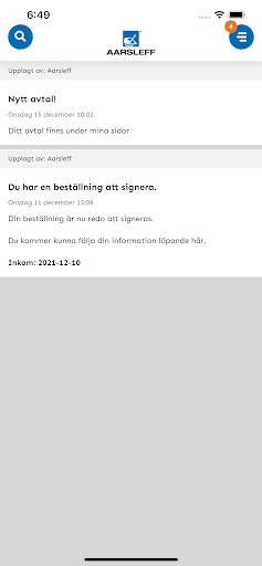 Android application Aarsleff Sverige screenshort