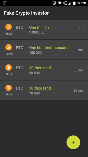 Android application Fake Crypto Investor screenshort