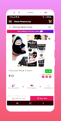 Makeup Online Shopping App Screen 2