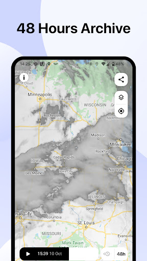 RainViewer: mappa radar meteo