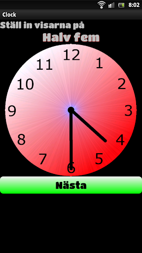 Android application Vad är klockan screenshort