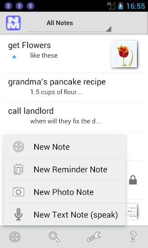 Android application Note Monger - take notes screenshort