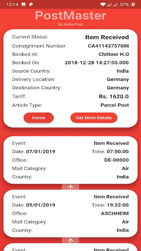 SpeedPost Tracking PostMaster Screenshot 2 - AppWisp.com