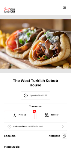 Android application The West Turkish Kebab House screenshort