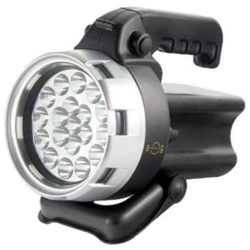 Powerful LED flashlight logo
