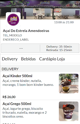 Android application Açaí Do Estrela Amendoeiras screenshort
