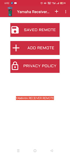 Android application Yamaha Receiver Remote screenshort