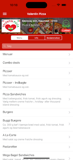 Android application Valentin Pizza screenshort