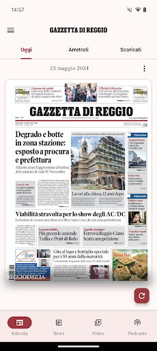 Android application La Gazzetta di Reggio screenshort