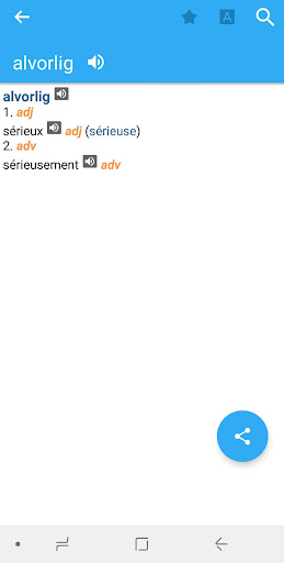 Android application French-Norwegian Dictionary screenshort