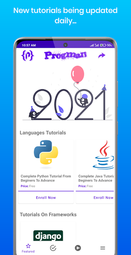Android application Progman: Learn to Code screenshort