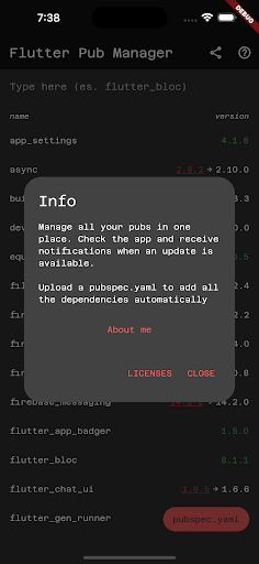 Flutter Pub Manager Screen 3
