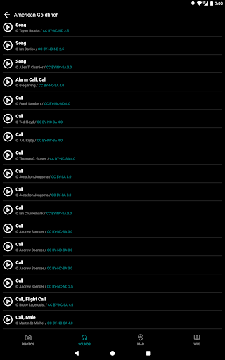 Screenshot of GoBird - Guide to Nearby Birds