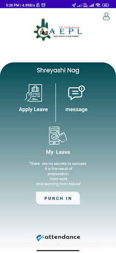 e-Attendance Screen 2