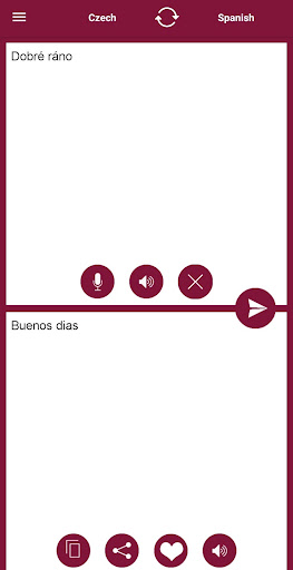 Android application Czech - Spanish Translator screenshort