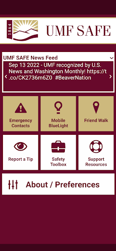 Android application UMF Safe screenshort