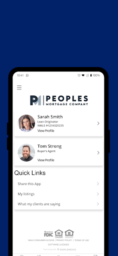 Android application Peoples Mortgage App screenshort
