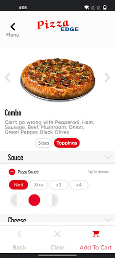 Screenshot of Pizza Edge