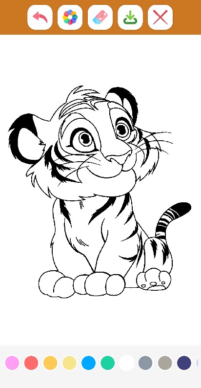 Cute Tiger Coloring Bookのおすすめ画像3