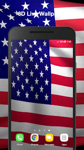 3d Us Flag Live Wallpaper Pro