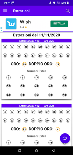 Android application Dieci e Lotto screenshort
