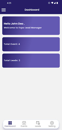 Android application Expo Lead Manager screenshort