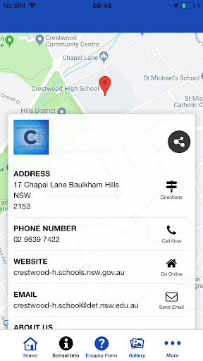Crestwood High School App Screen 2