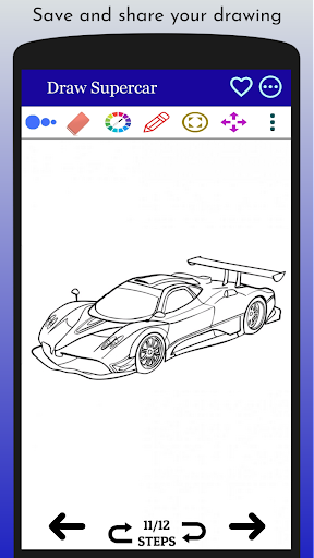 How to Draw a Supercar Easy Screen 2