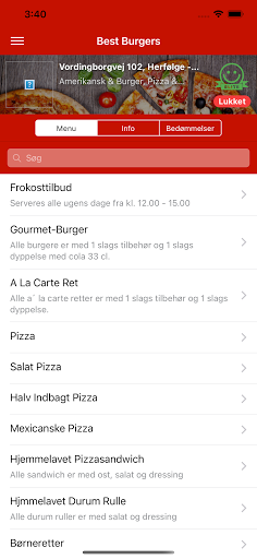 Android application Best Burgers screenshort