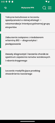 Android application Wytyczne PPN screenshort