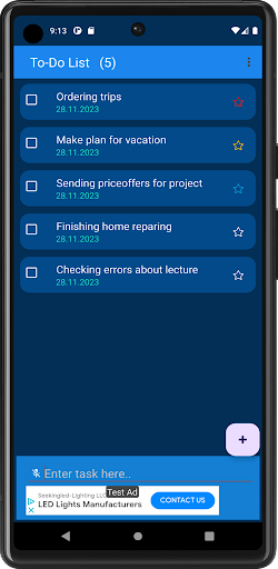 Android application To Do List screenshort