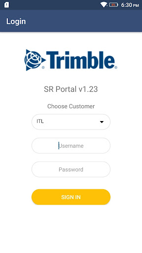 Android application Trimble SR Portal screenshort