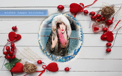 Name photo on birthday cake