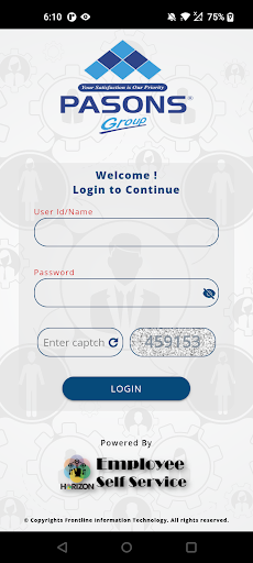 Android application Pasons Group ESS screenshort