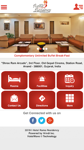 Android application Hotel Rama Residency screenshort