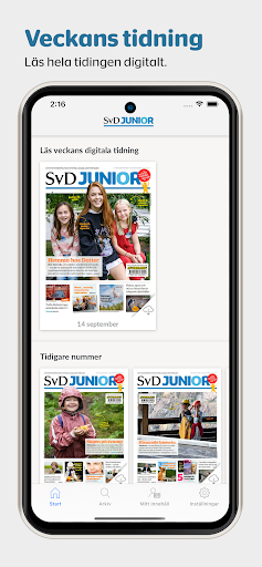 Android application SvD Junior screenshort