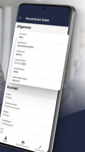 Bewerbungsapp (Lebenslauf App) Screen 2