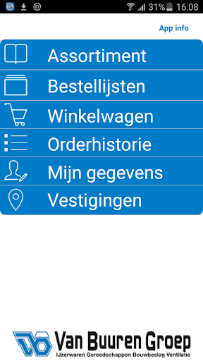 Android application Van Buuren Groep screenshort