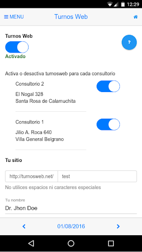 Turnos web Screen 2