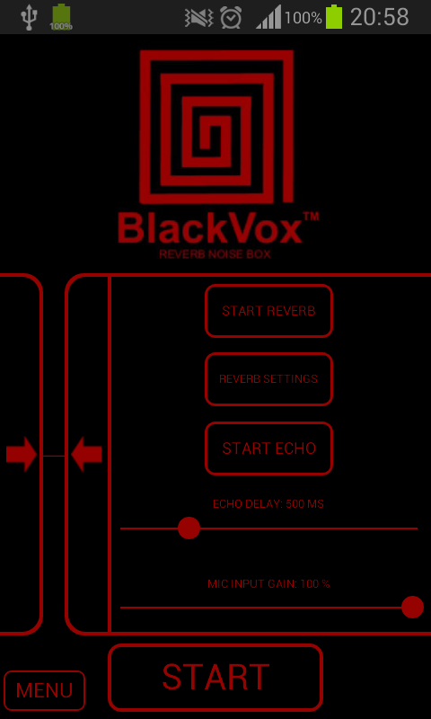 Android application BlackVox™ 2 Reverb Noise Box screenshort