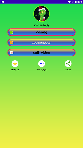 Android application Call green Grinch Video Chat screenshort